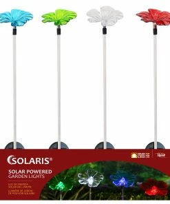 Alpine Assorted Solar Blooming Petals Stakes with LEDs QLP680ABB