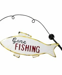 Alpine Gone Fishing Wall Décor - YHL308HH - Garden Accessories