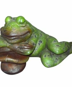 Alpine Sleeping Frog on Mushroom Statue FCC126 - Garden Accessories