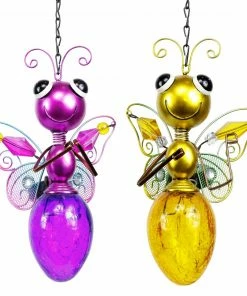 Alpine Assorted Solar Hanging Firefly Décors with LED Light LJJ940A
