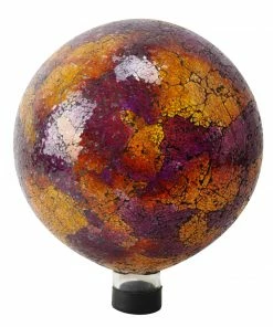 Alpine Pink Yellow and Purple Crackled Mosaic Gazing Globe GRS260 - Garden Accessories