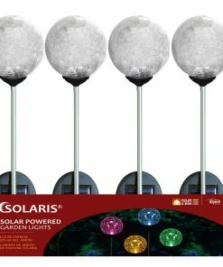 Alpine Assorted Solar Crackle Ball with Color Changing LED Stake GXP158BB-CC