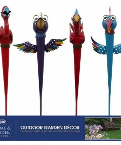 Alpine Assorted Metal Bird Garden Stakes NCY292A - Garden Accessories