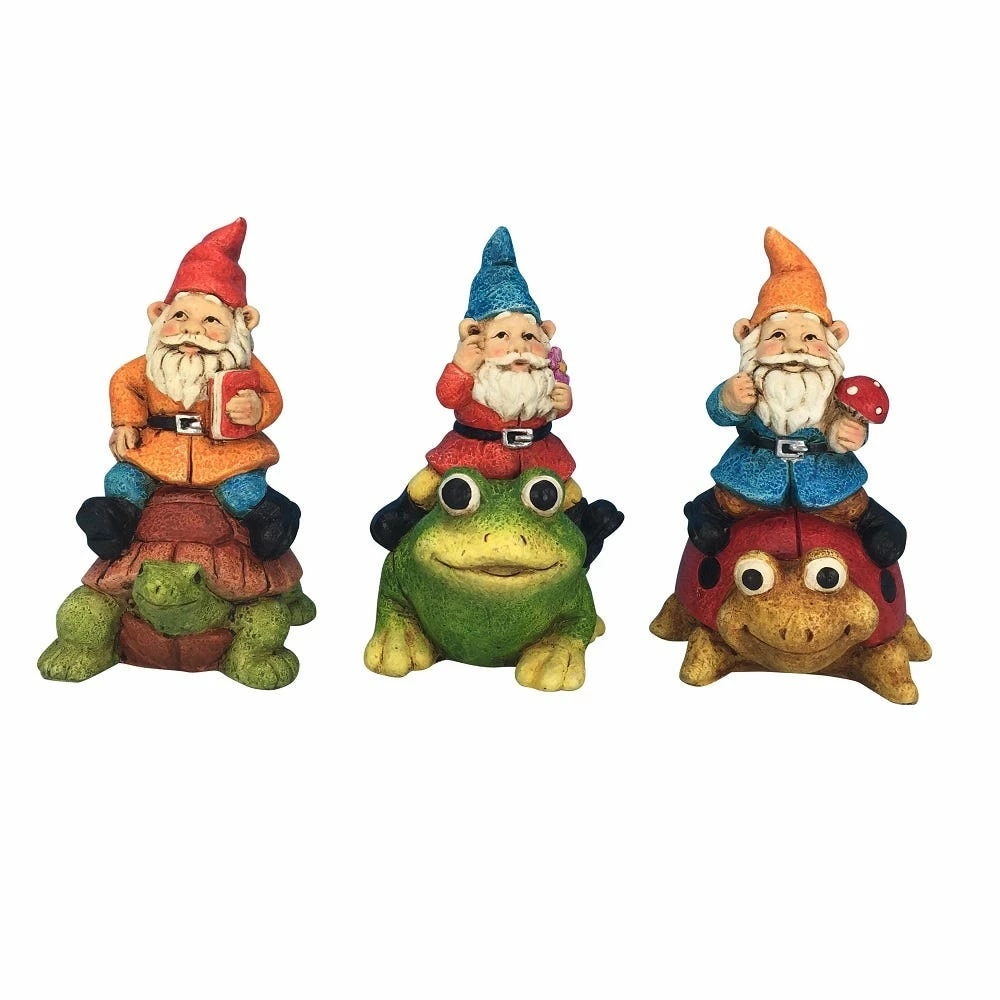 Alpine 6" Assorted Gnomes Riding Animals Statuary - KGD102ABB - Garden Statues & Lawn Ornaments 3 Alpine 6" Assorted Gnomes Riding Animals Statuary - KGD102ABB - Garden Statues & Lawn Ornaments