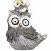 Assorted Alpine Solar Owl and Owlet Garden Statue with LED Lights QWR860SLR