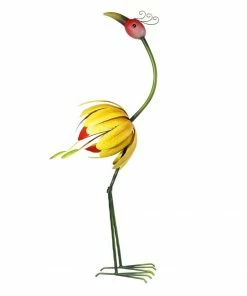 Alpine Yellow Tulip Flamingo Statue Décor - QEL678HH - Garden Accessories