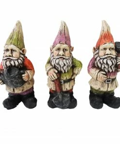 Alpine Assorted Cement Gnome Statues KGD134ABB - Garden Accessories