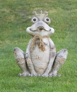 Alpine Sitting Frog Rope Statuary WAZ106 - Solar