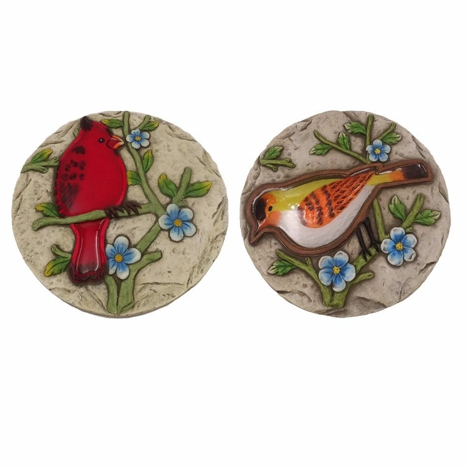 Alpine Bird on a Branch Stepping Stones - WQA1450ABB - Garden Accessories 3 Alpine Bird on a Branch Stepping Stones - WQA1450ABB - Garden Accessories
