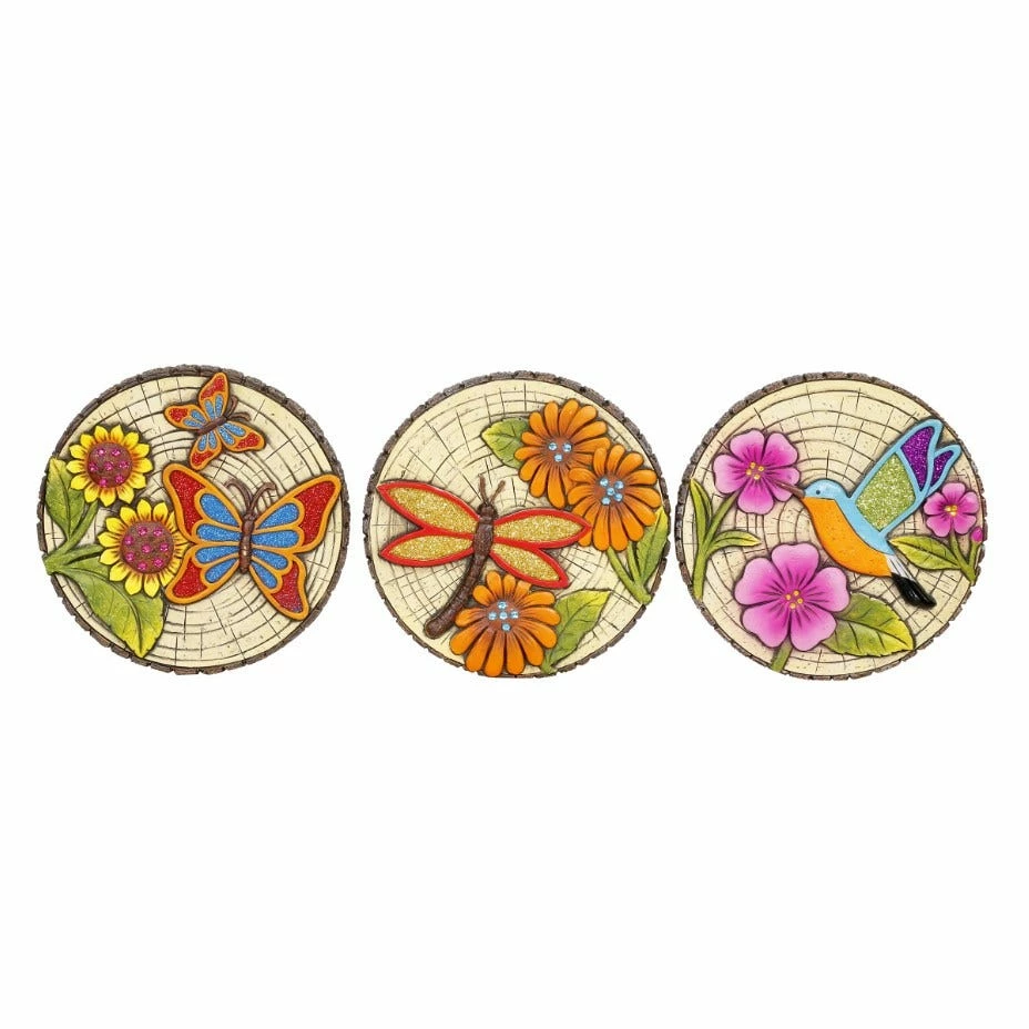 Alpine 10" Colorful Floral Stepping Stone - Assorted - KGD278ABB - Garden Accessories 3 Alpine 10" Colorful Floral Stepping Stone - Assorted - KGD278ABB - Garden Accessories