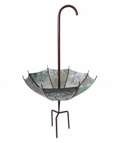 Alpine Inverted Metallic Decoratable Umbrella Garden Stake JUM238 - Garden Accessories