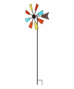 Alpine Solar Glass Windmill Stake - KIY266SLR - Garden Accessories -Alpine Official Shop b63956e3d0f1029d9aab3856bd002e05d9d4659d 33930115