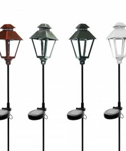 Alpine Assorted Solar Rustic Metal Garden Stakes SLL1618ABB