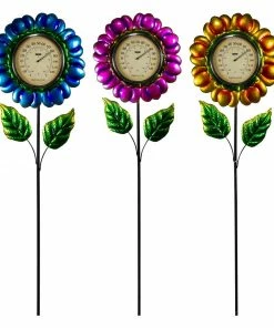 Alpine Flower Thermometer Stake - LJJ1180 - Garden Accessories
