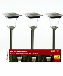 Assorted Alpine Solar Stainless Steel Pathway Light 10LM QLP638BB