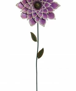 Alpine Metal Purple Long Stem Flower Stake NOK214PK - Bird Houses