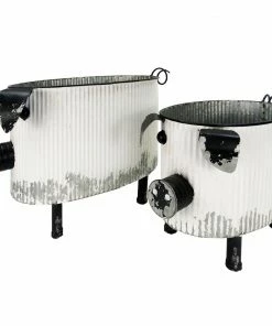 Alpine Oval Pig Flower Pot Planter - YHL410AHH - Garden Accessories