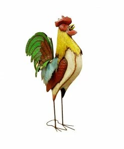 Alpine 63' Multicolor Metal Jumbo Rooster - JUM290 - Garden Statues & Lawn Ornaments