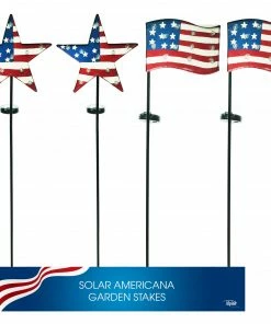 Alpine Assorted Solar Patriotic Garden LED Stakes YCC198A - Bird Houses
