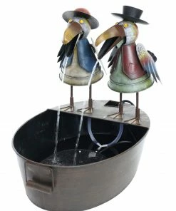 Alpine Metal Crow Duo Fountain NCY298 - Solar