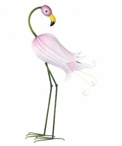 Alpine Pink Hibiscus Flamingo Statue Décor - QEL676HH - Garden Accessories
