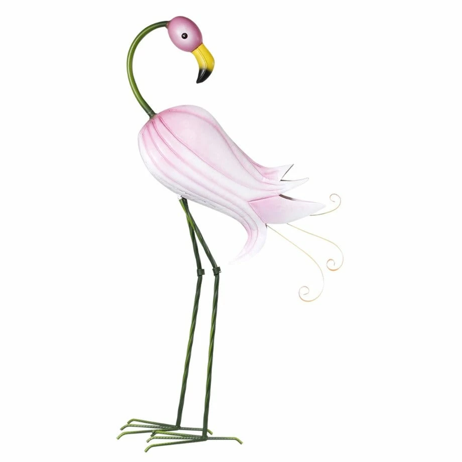 Alpine Pink Hibiscus Flamingo Statue Décor - QEL676HH - Garden Accessories 3 Alpine Pink Hibiscus Flamingo Statue Décor - QEL676HH - Garden Accessories