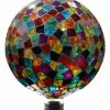 Alpine Multi-Colored Mosaic Gazing Globe GRS112 - Solar