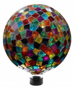 Alpine Multi-Colored Mosaic Gazing Globe GRS112 - Solar