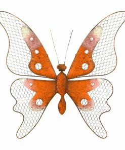 Alpine Metal Orange Butterfly Wall Decor MCC406