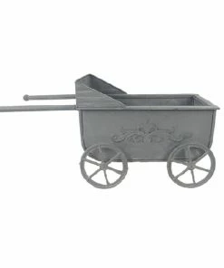 Alpine Rustic Metal Handcart Planter Assorted - KIY460A - Decorative Planters