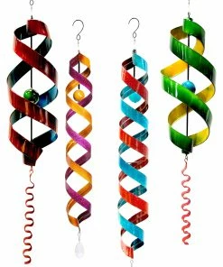 Alpine Assorted Swirl Metal Hanging Decor BVF118A - Wind Chimes