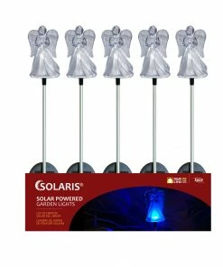 Assorted Alpine Solar Angel LED Garden Stakes SOT102BB - Garden Accessories
