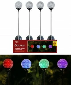 Alpine Assorted Solar Mystic Ball Stakes with LED Light QYY112BB-CC - Garden Accessories