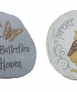 Alpine Assorted Paws to Remember Cat Memorial Stone Décor WQA1052ABB - Garden Accessories