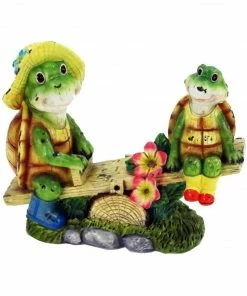 Alpine Playful Seesaw Turtles - GDS158HH - Garden Accessories