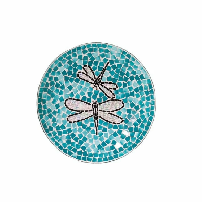 Alpine Dragonfly Glass Mosaic Birdbath with Metal Stand - HMD196A - Bird Bath 4 Alpine Dragonfly Glass Mosaic Birdbath with Metal Stand - HMD196A - Bird Bath - Image 2