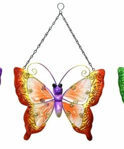 Alpine Assorted Butterfly Hanging Decor QEL166ABB - Garden Accessories