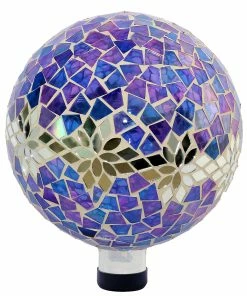 Alpine Mosaic Glass Purple Globe HGY296 - Garden Accessories
