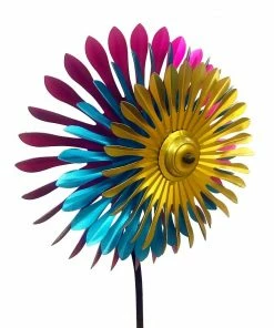 Alpine Metal Daisy Wind Spinner Stake - KIY336 - Garden Accessories -Alpine Official Shop f1e6247f60265a0b8f7621a82d05c44dae3b8505 33980125