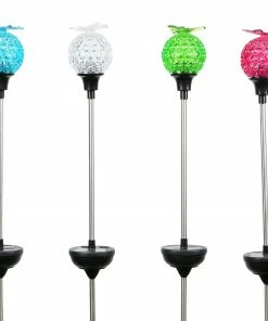 Alpine Assorted Solar Plastic Rotating Ball Garden Stake QYY108ABB - Garden Accessories
