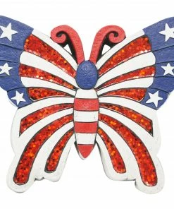 Alpine 9 inch Patriotic Butterfly Stepping Stones WGG374BB - Garden Accessories