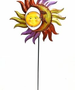 Alpine Sun and Moon Garden Stake KIY194-201 - Garden Accessories
