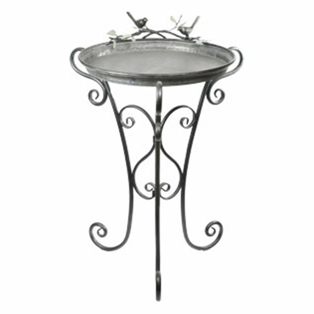 Alpine Gray Metal Birdbath with Birds and Leaves - ORS682 - Garden Statues & Lawn Ornaments 3 Alpine Gray Metal Birdbath with Birds and Leaves - ORS682 - Garden Statues & Lawn Ornaments